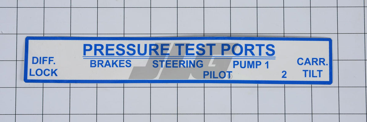 10226429 Decal, Pressure Test Ports | JLG