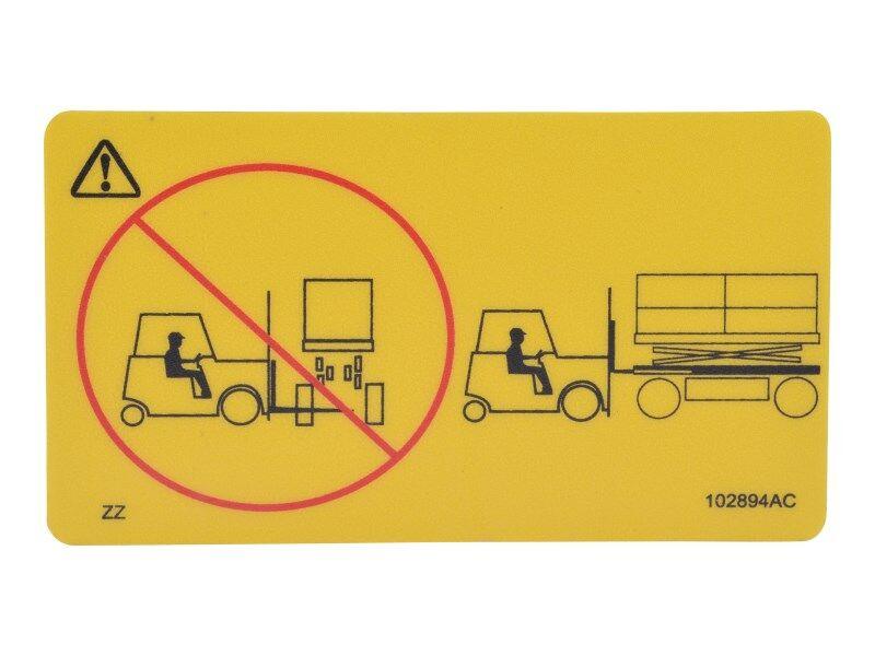 102894 Decal, Caution Fork | Skyjack
