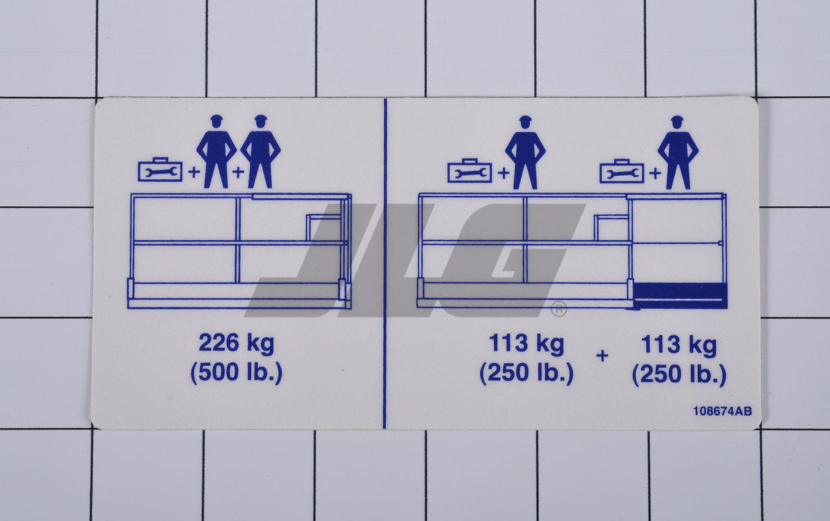 108674 PlatforMM Capacity Label | Skyjack