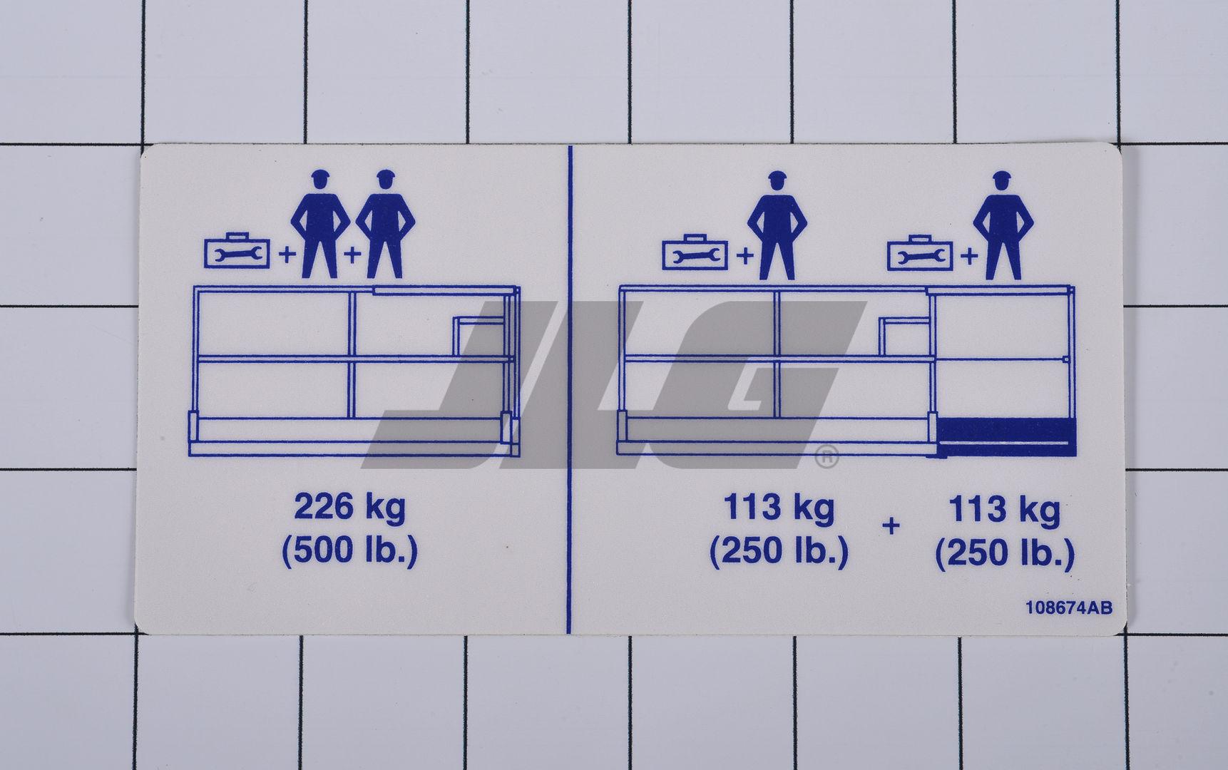 108674 PlatforMM Capacity Label | Skyjack