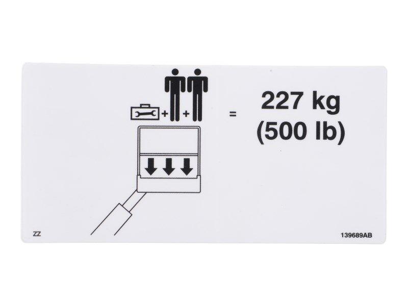 139689 Label Vl Platform Capacity | Skyjack