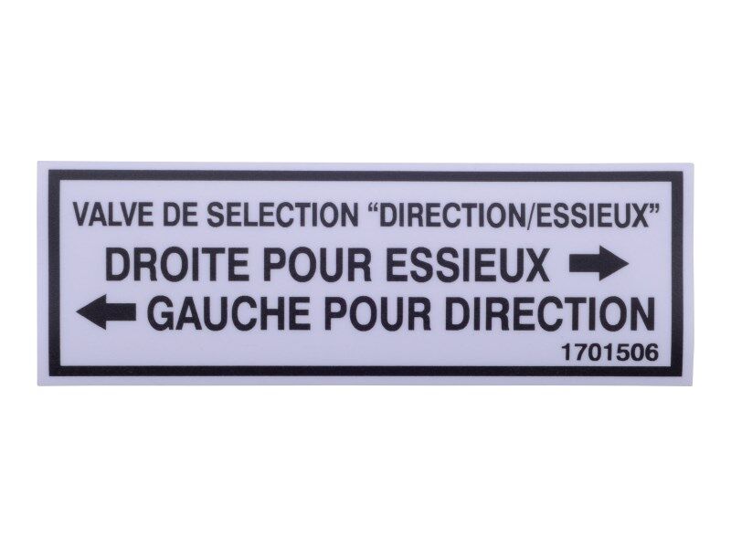 1701506 Steer/Axle Select (Fr) Decal | JLG