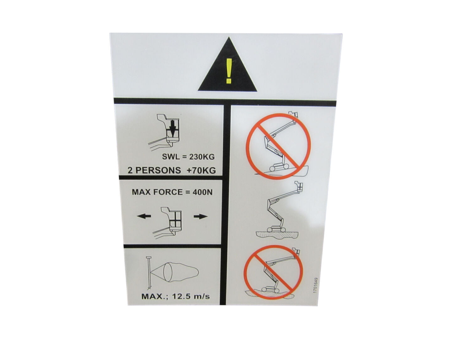 1701649 Capacity Decal | JLG