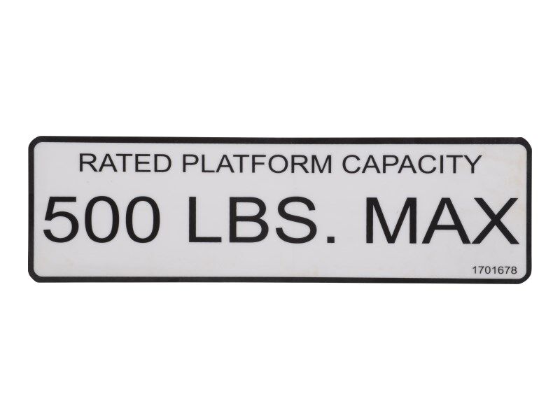 1701678 500 Lb. Cap. Decal | JLG