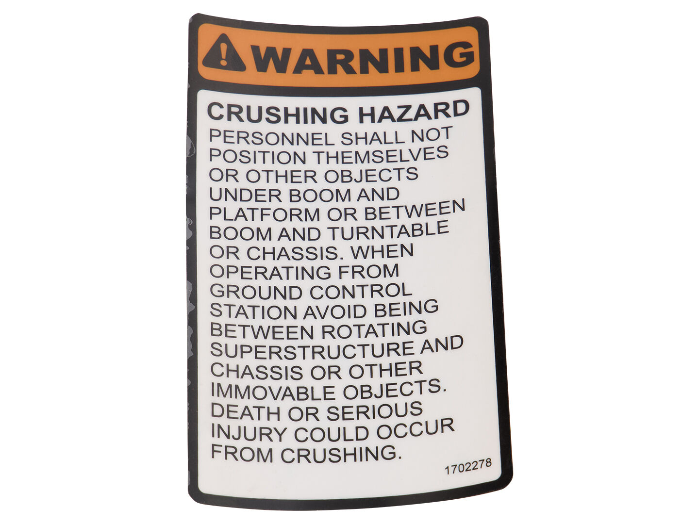 1702278 (Crush Hazard) Decal | JLG