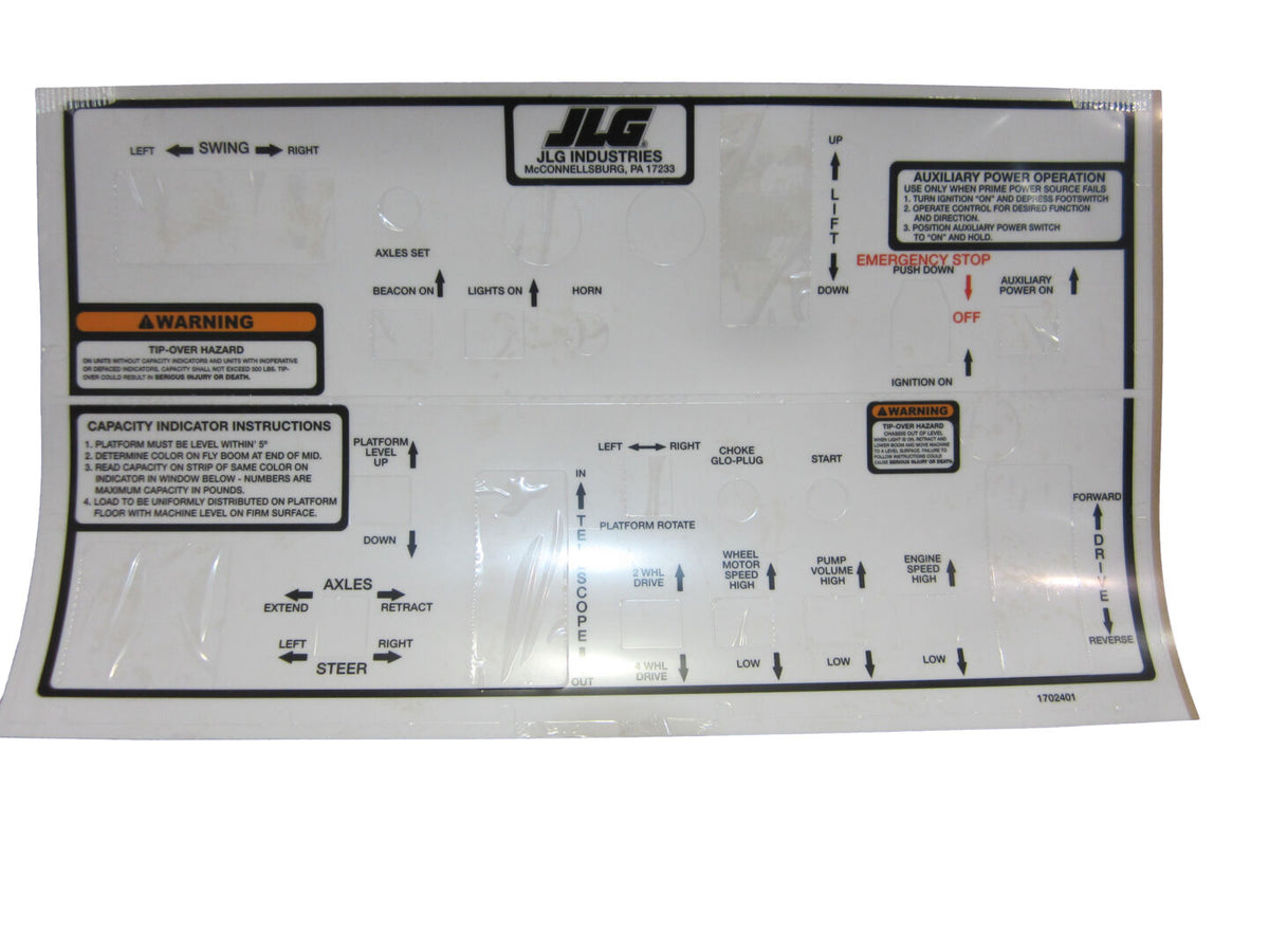 1702401 Decal, Console Box | JLG