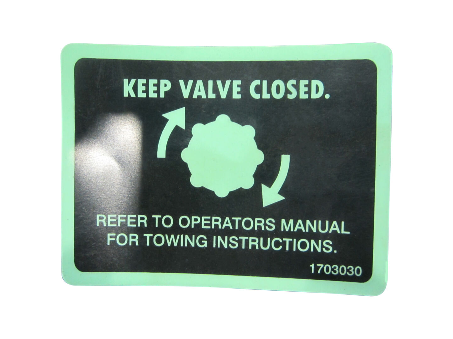 1703030 Close Tow Valve Decal | JLG