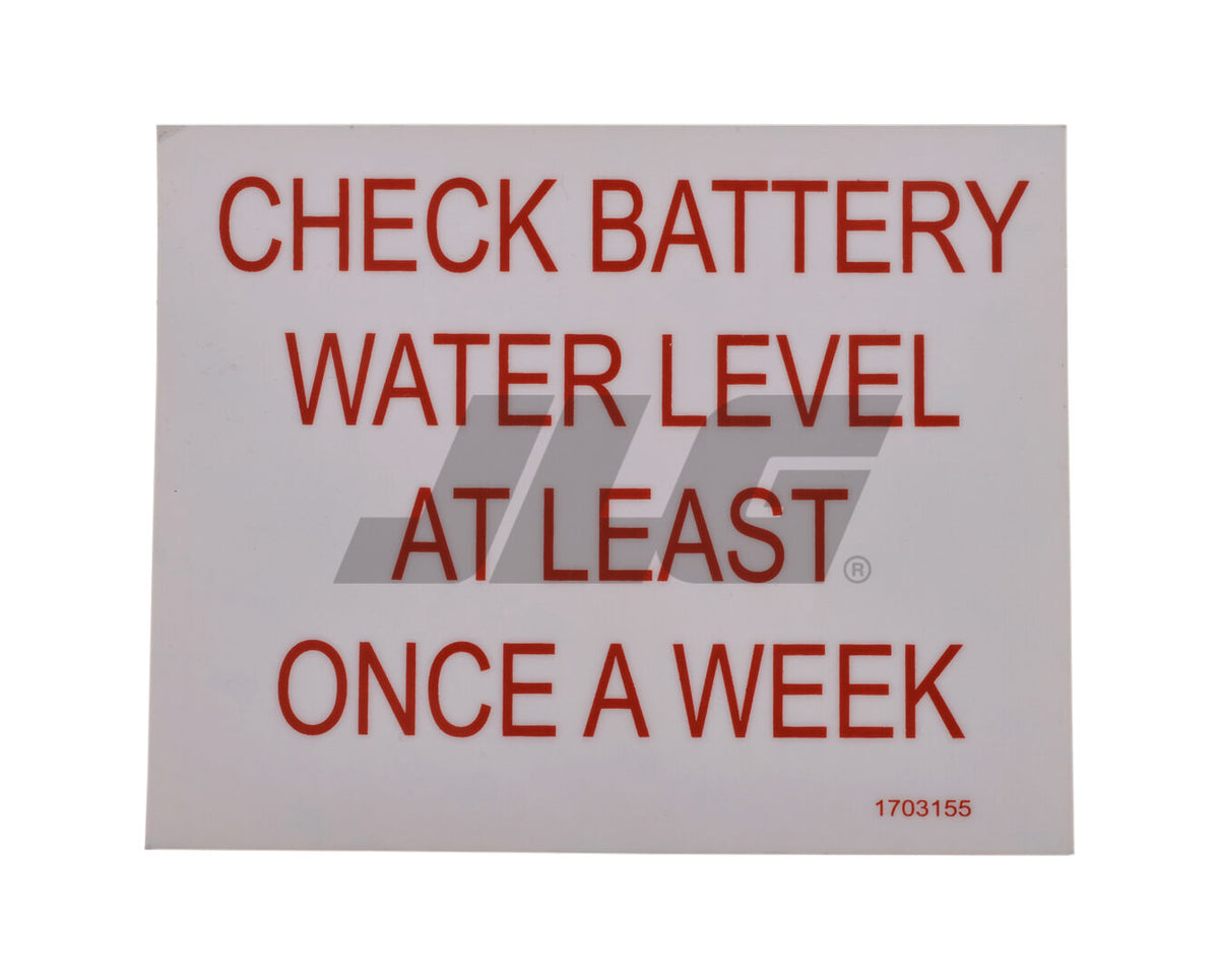 1703155 Decal, Battery Check (Aust.) | JLG