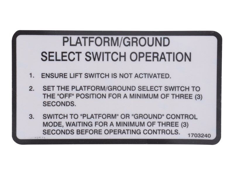 1703240 Pltf/Grd Switch Oper. Decal | JLG