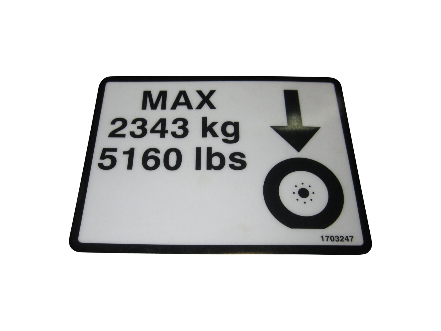 1703247 Max Wheel Load Decal | JLG