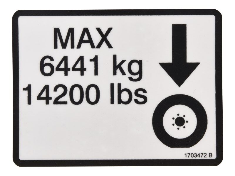 1703472 Max Tire Load Decal | JLG