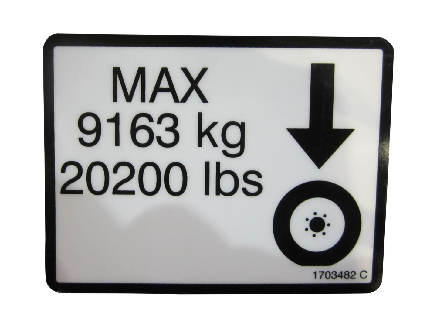 1703482 Max Tire Load Decal | JLG