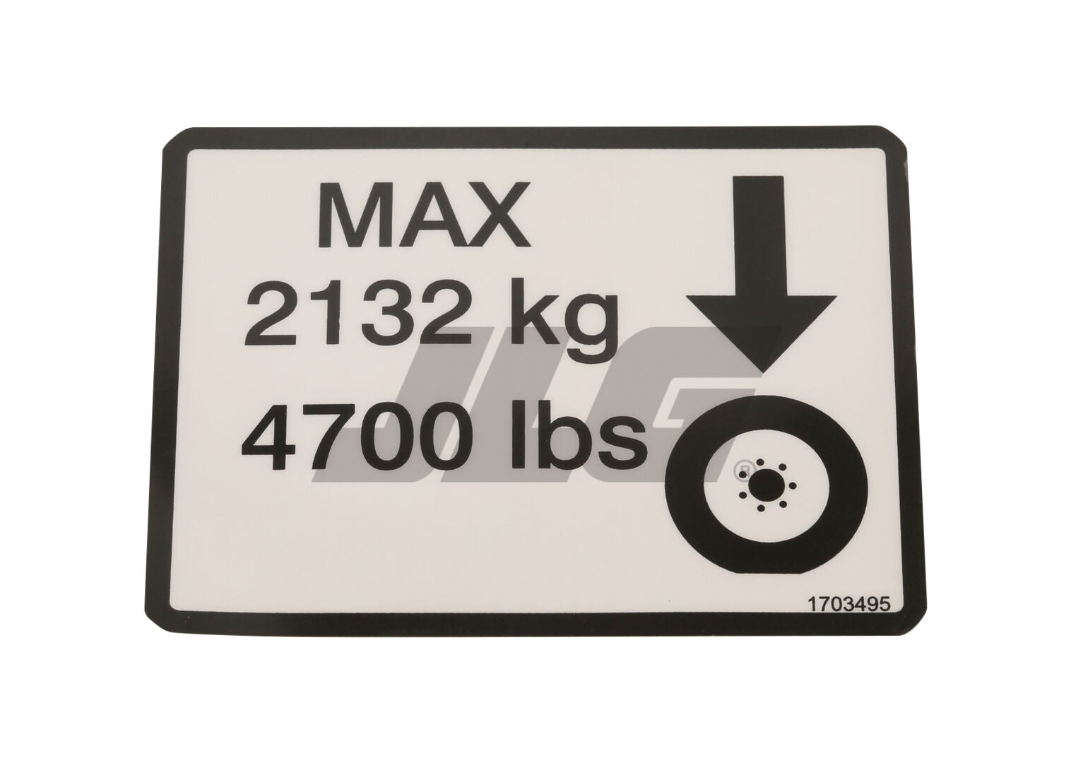 1703495 Max Wheel Load Decal | JLG