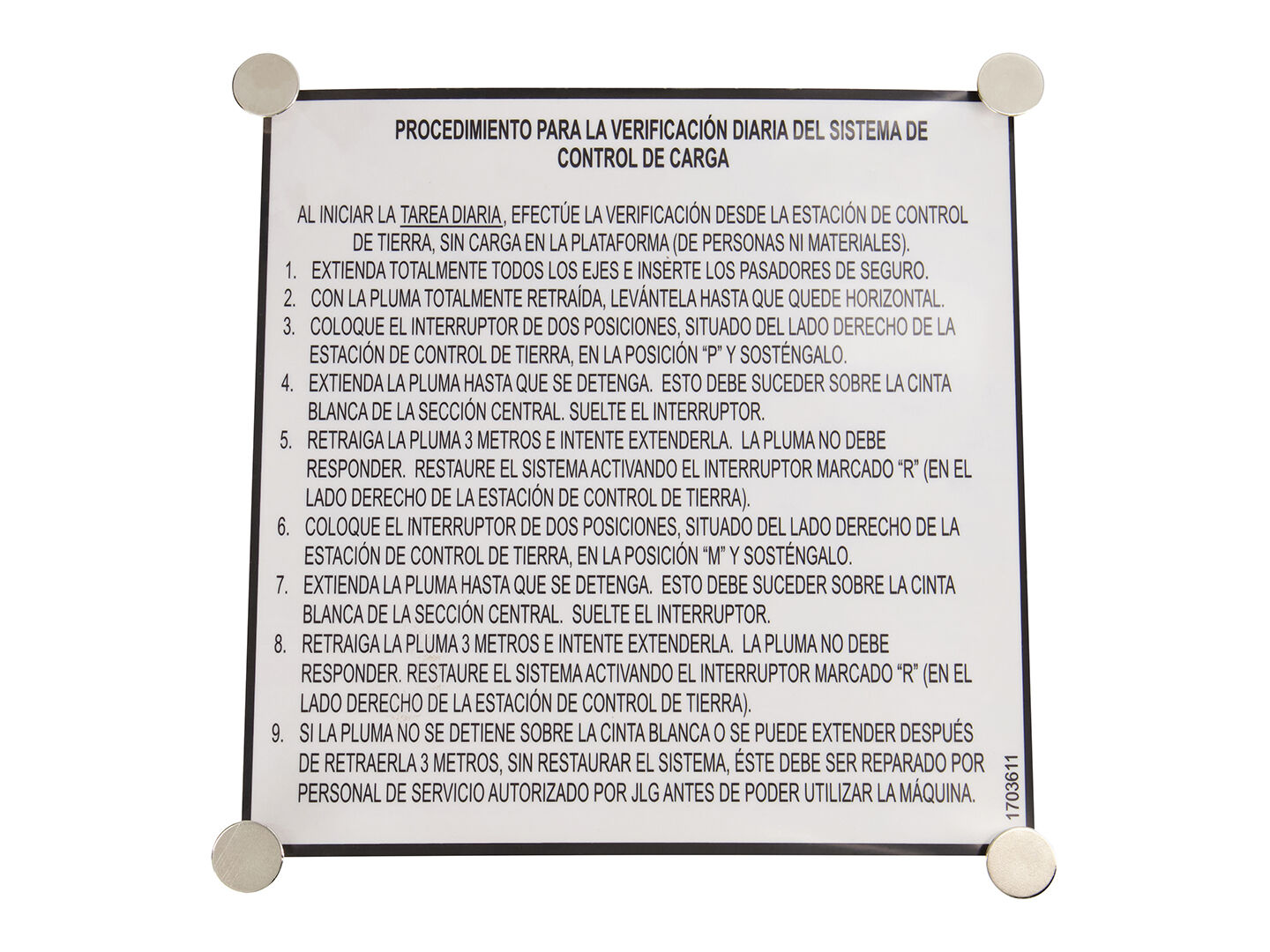 1703611 Load Management (Spa) Decal | JLG