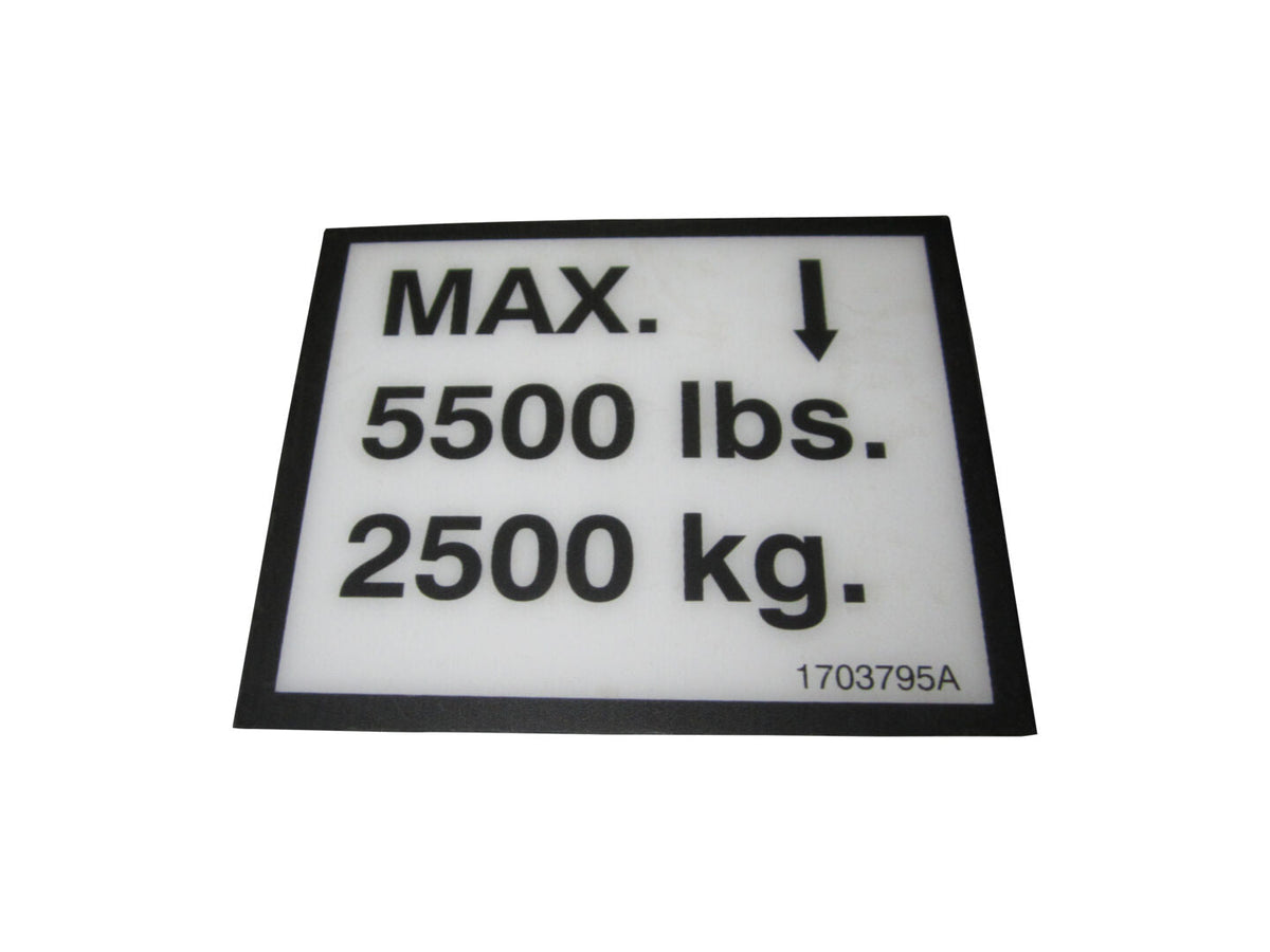 1703795 Decal, Max Wheel Load | JLG