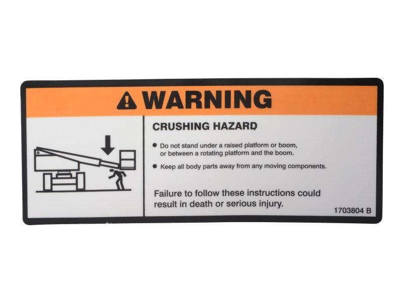 1703804 Decal, Warning Crushing | JLG