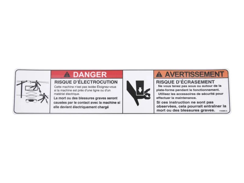 1703865 Decal, Warn.Crush Hazard (Fre) | JLG