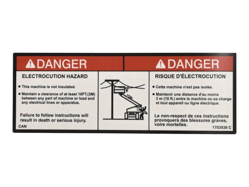 1703936 Autocollant, Danger (Canette) | JLG