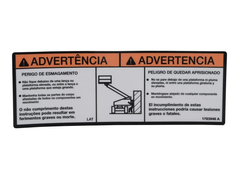 1703946 Warning Crushing (Lat) Decal | JLG