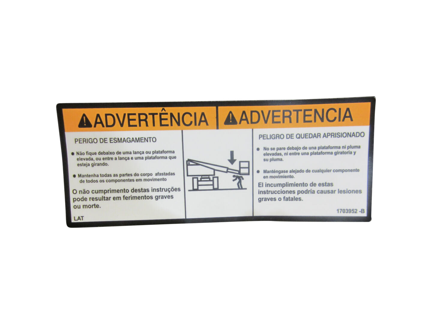 1703952 Warning Crushing (Lat) Decal | JLG
