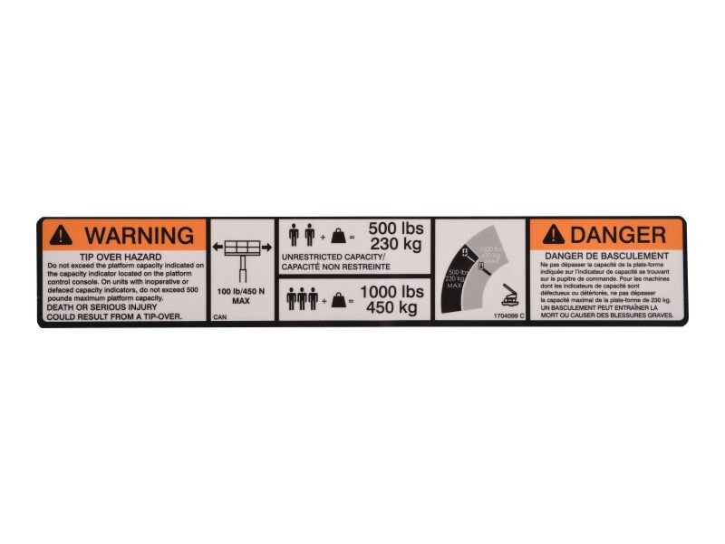 1704099 Dual Cap (Can) Decal | JLG