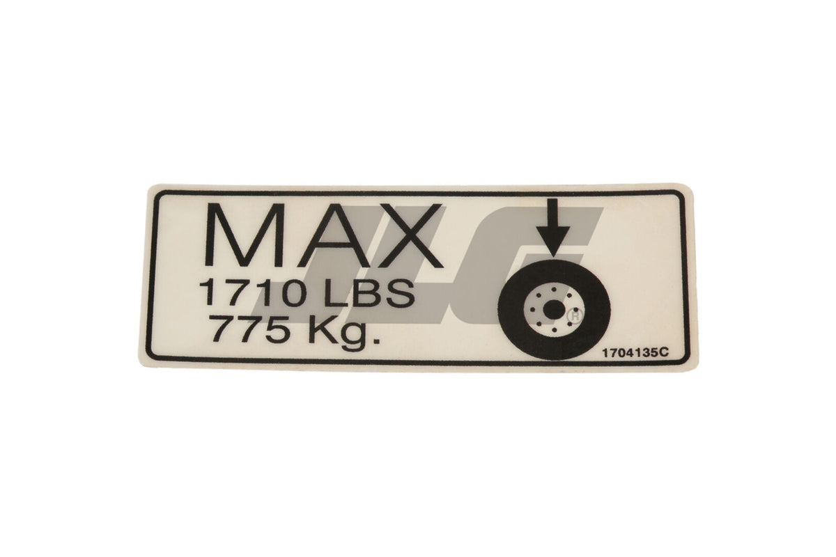 1704135 Decal, Max Tire | JLG