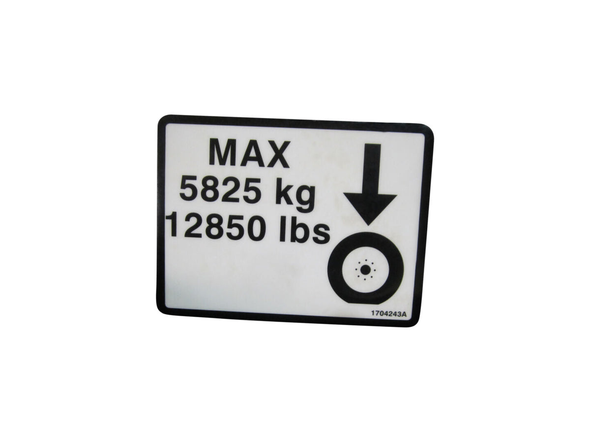 1704243 Decal, Max Wheel Load | JLG
