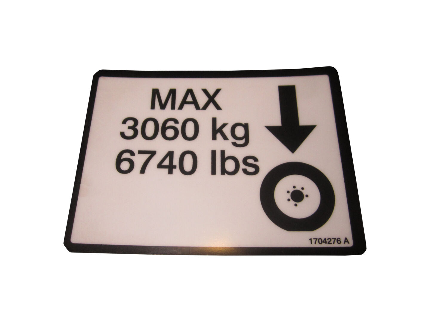 1704276 Max Wheel Load Decal | JLG