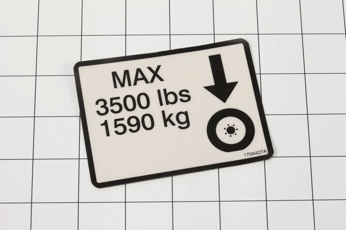 1704427 Decal, Max Tire Load | JLG