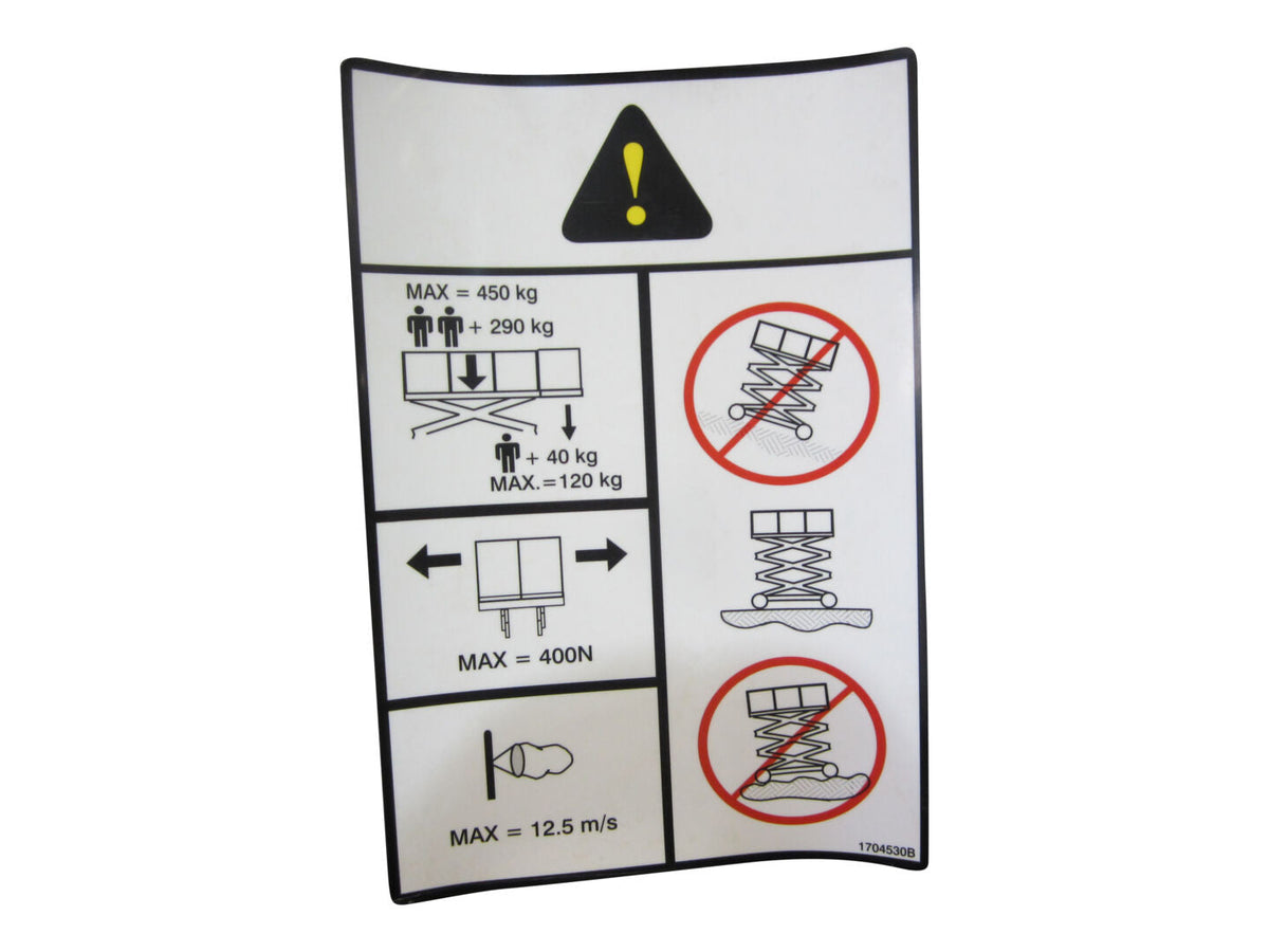 1704530 Decal, Capacity (450Kg) (E/A) | JLG