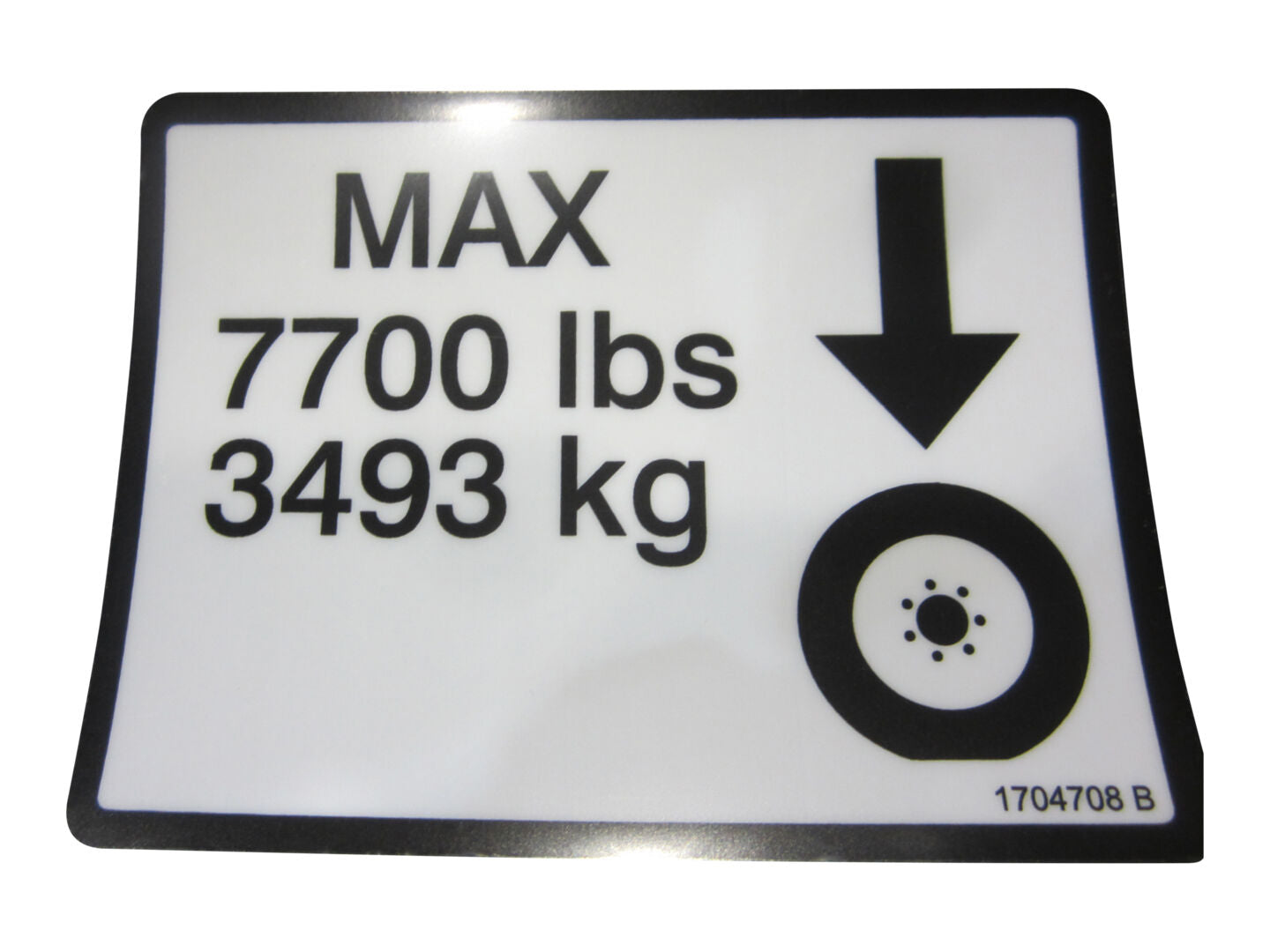 1704708 7700Lbs Tire Load Decal | JLG
