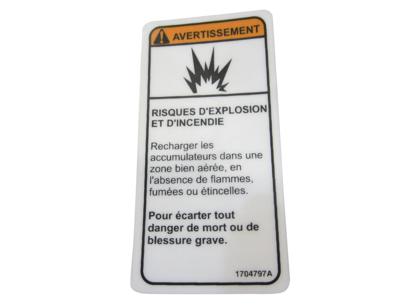 1704797 Fire Hazard (Can Fre) Decal | JLG