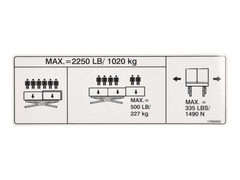 1705020 Decal Cap(2250Lb-1020Kg)(Ext) | JLG