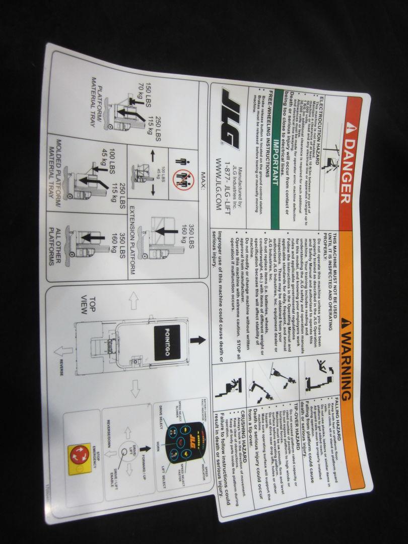 1705046 Warning Instruction Decal | JLG