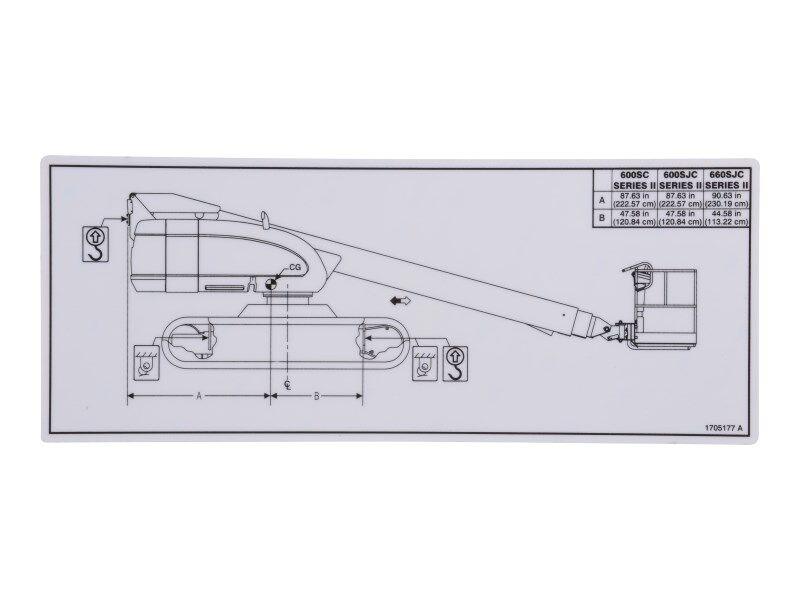 1705177 Decal, 600SC Lift Diagram | JLG