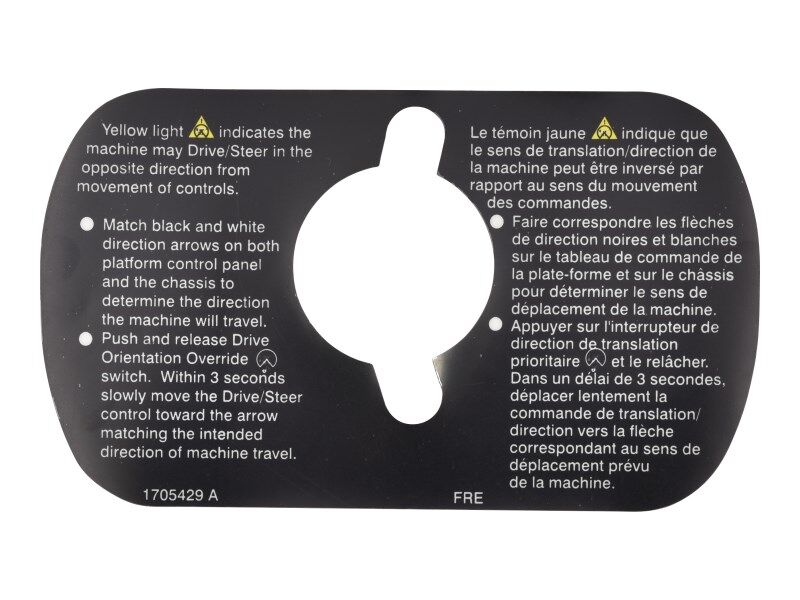 1705429 Autocollant, entraînement/direction (Eng/Fr | JLG