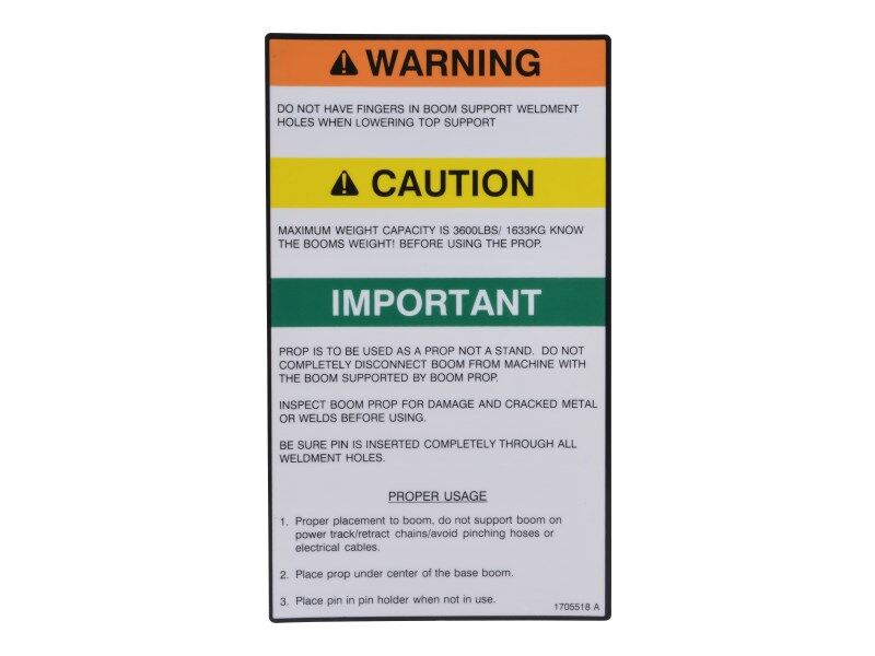 1705518 Boom Prop Decal | JLG