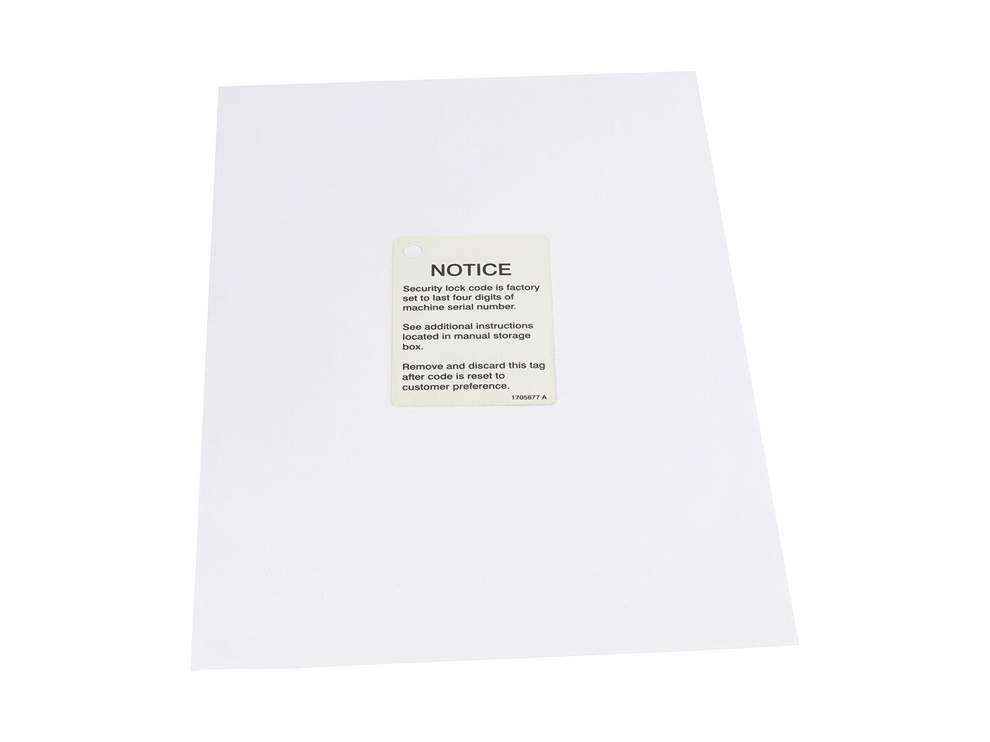 1705677 Security Code Decal | JLG