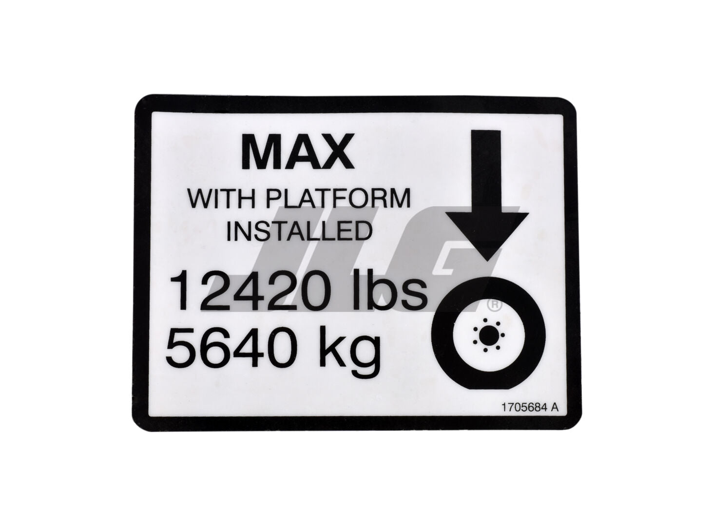 1705684 Max Tire Load W/Plf Decal | JLG
