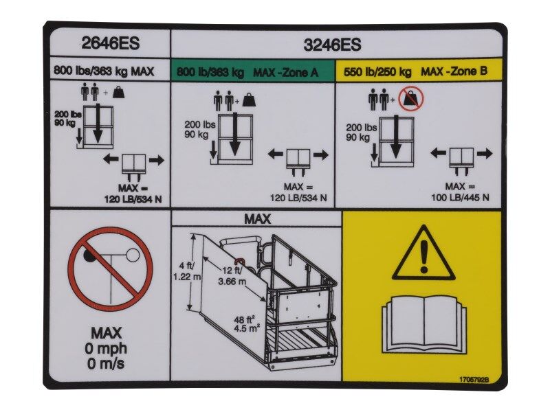 1705792 Panel Carrier Cap. Decal | JLG