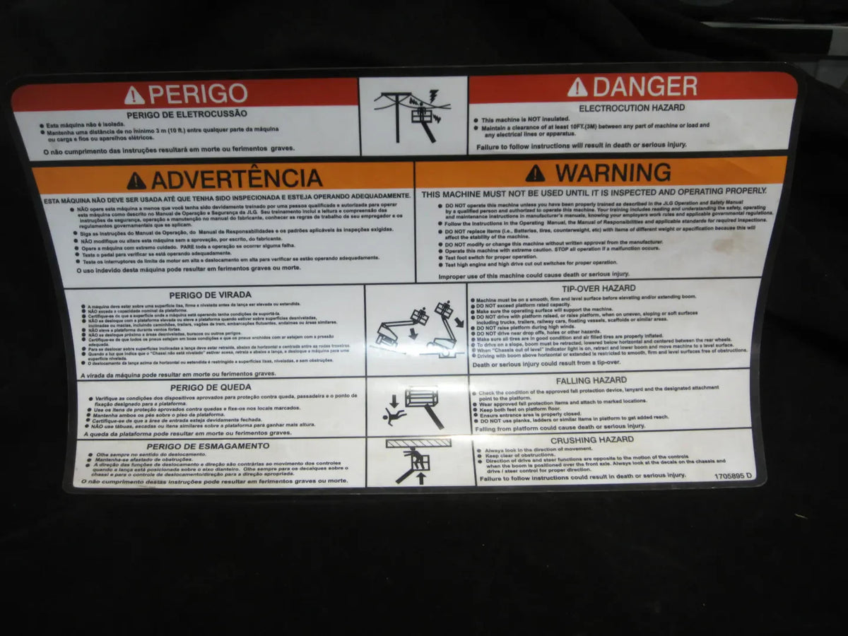 1705895 Decal Warning (Plf) (Brz Por) | JLG