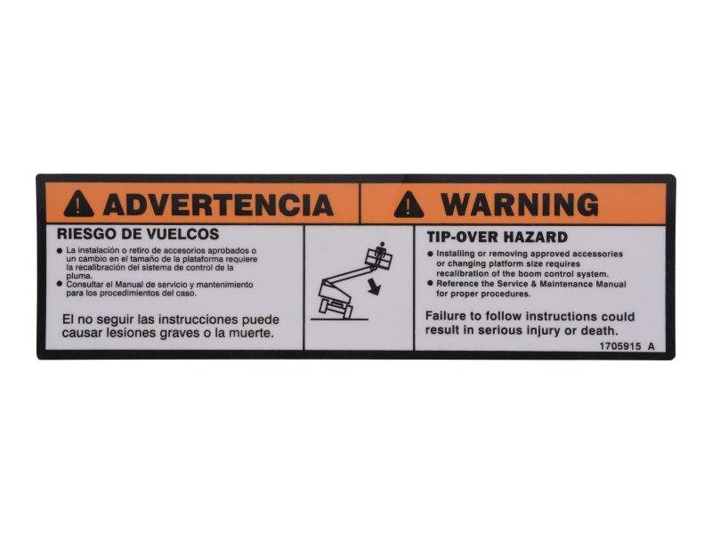 1705915 Tip-Over Hazard Decal | JLG