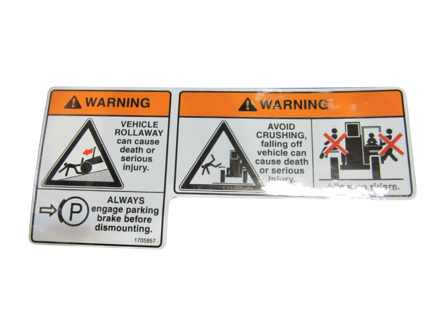 1705957 Warning Veh Rollaway Decal | JLG