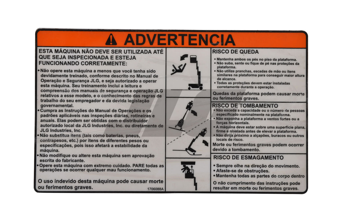 1706088 Decal, Warning | JLG