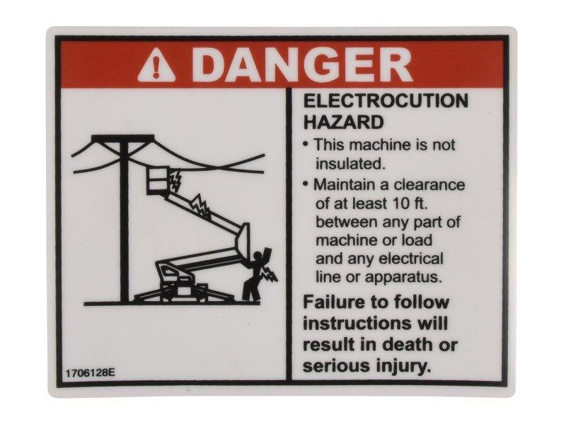 1706128 Danger Electrocution Decal | JLG