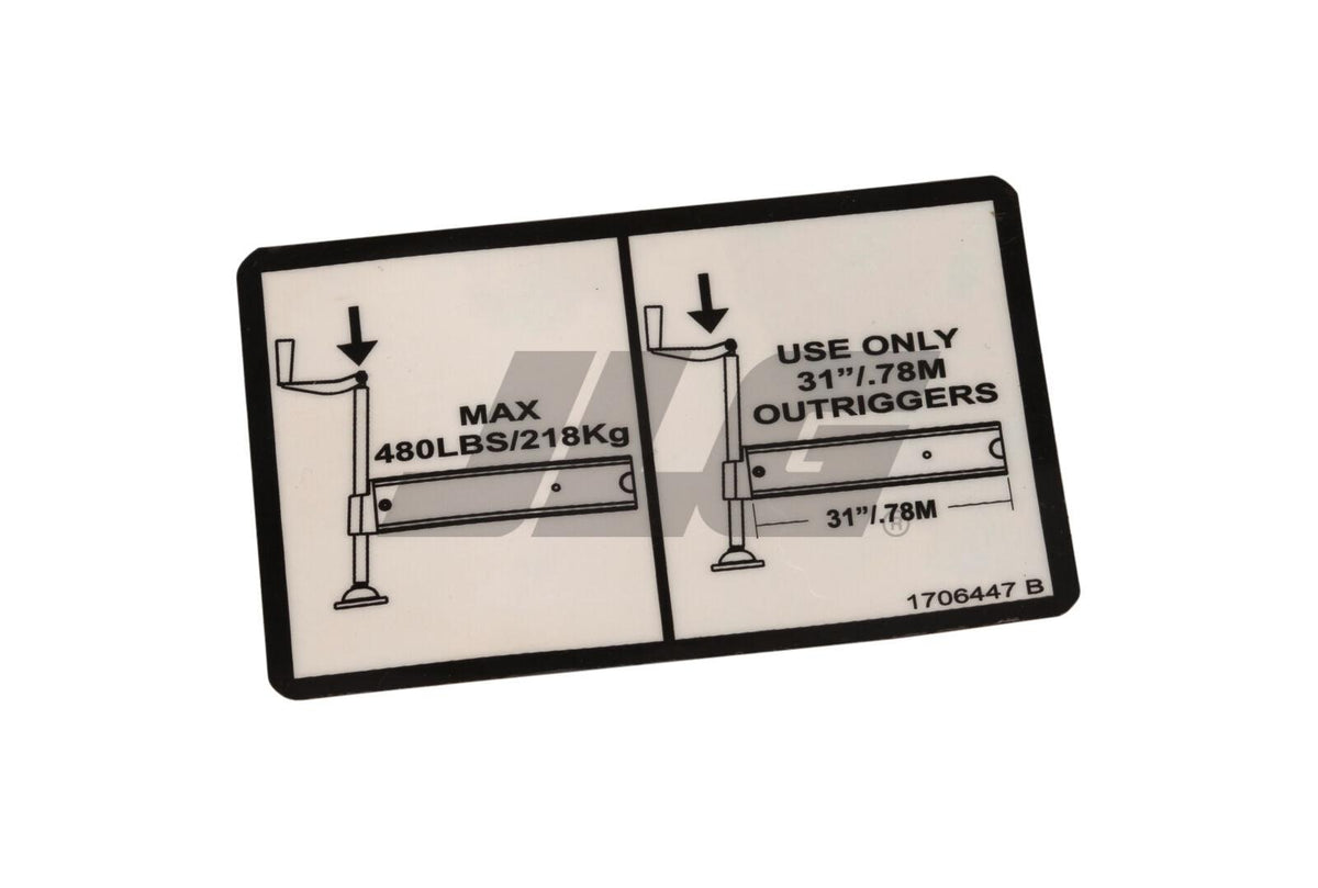 1706447 Decal, Max O/R Load | JLG