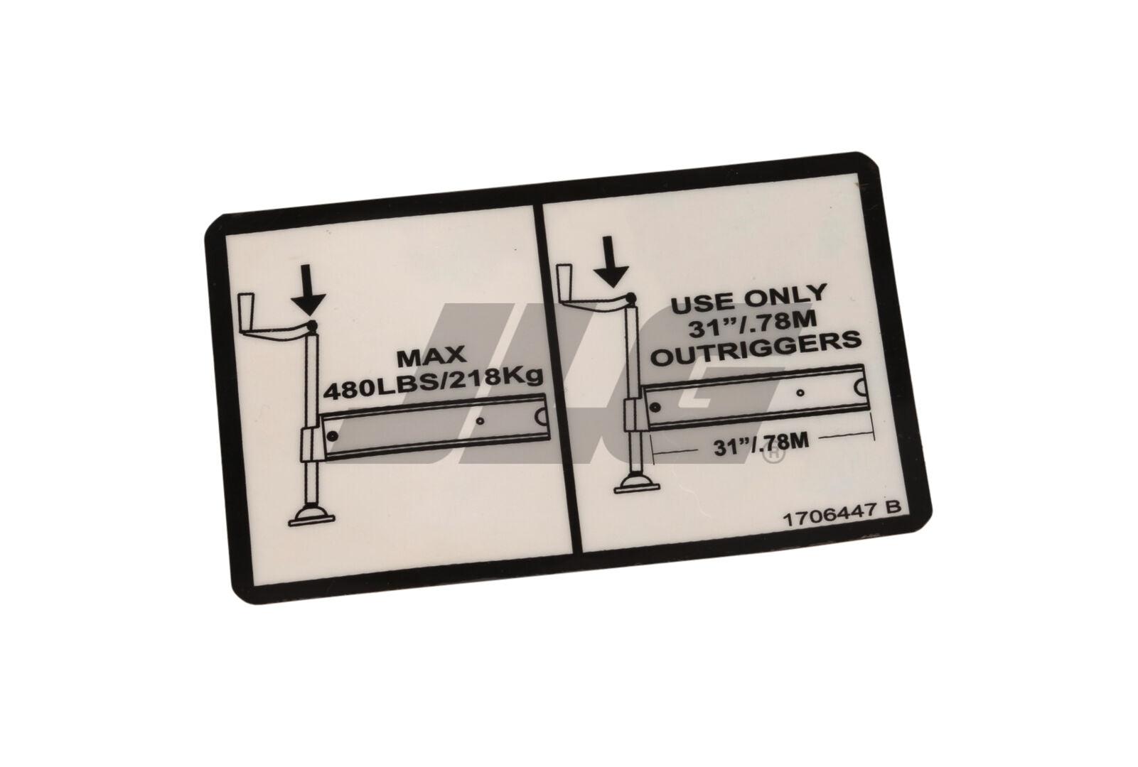 1706447 Max O/R Load Decal | JLG