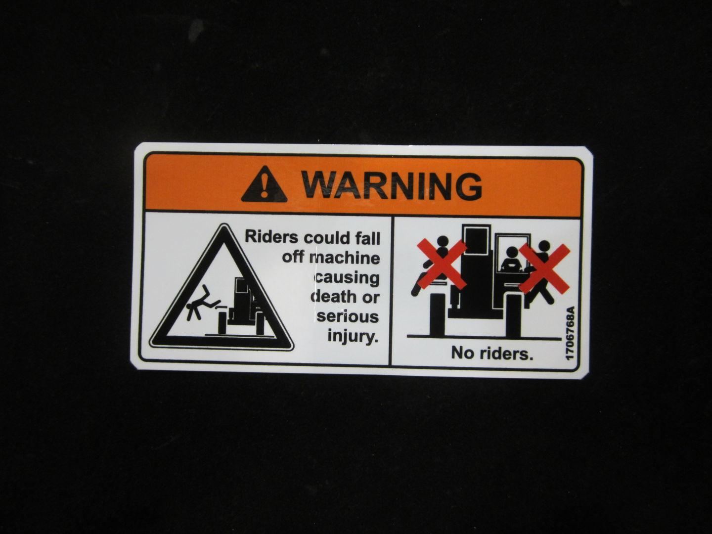 1706768 Vehicle Roll Away Decal | JLG