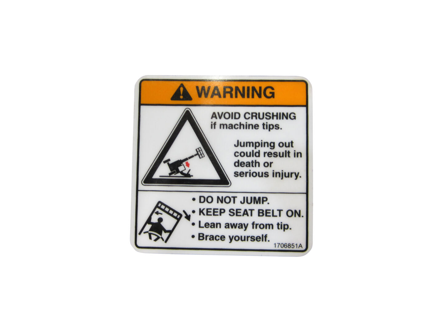 1706851 Warning Do Not Jump Decal | JLG