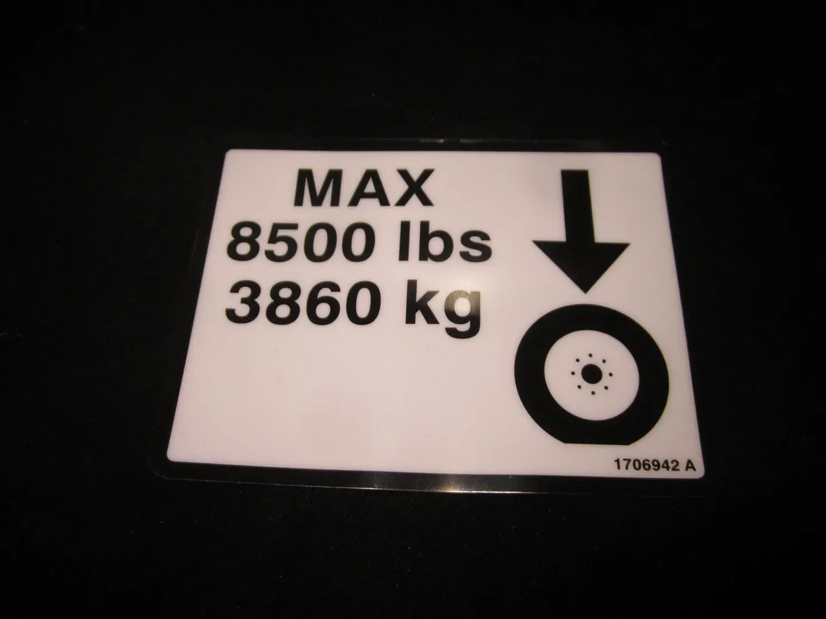 1706942 Decal, Max Tire Load | JLG